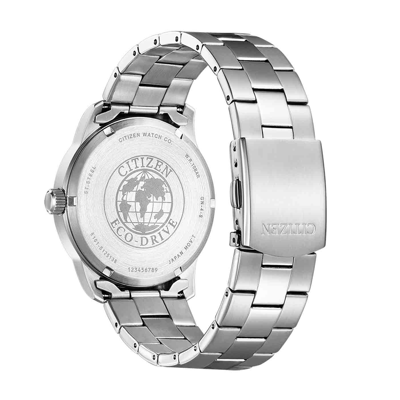CITIZEN Day Date Eco - Drive με Λευκό Κάντραν και Ατσάλινο Μπρασελέ BM8550-81A